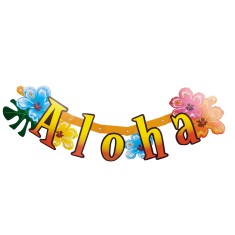Buchstabengirlande „Aloha“.