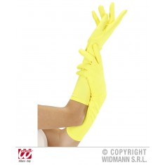 Neongelbe lange Handschuhe