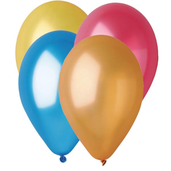 10 Standard-Metallic-Luftballons – 30 cm – mehrfarbig - 300024GEM