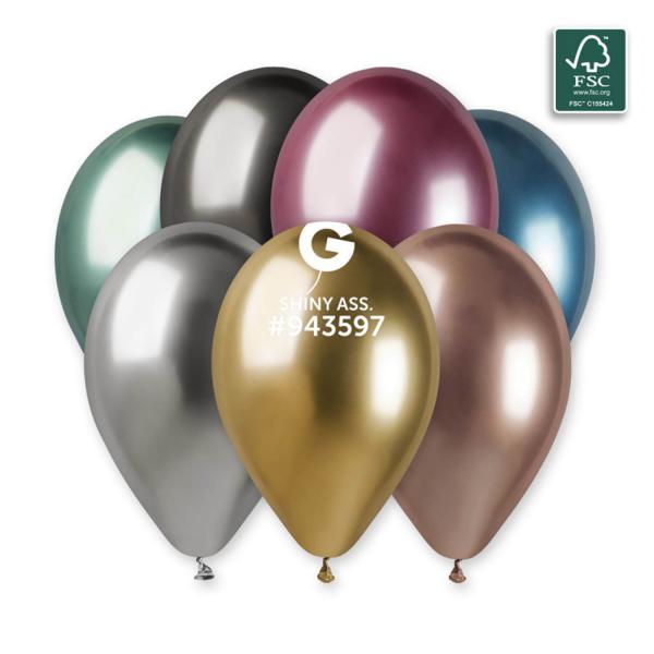  25 verschiedene glänzende Luftballons – 33 cm - 943597GEM