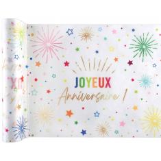 Tischläufer Geburtstag Festicolor - Weiß 