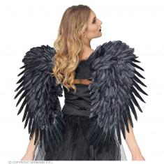 Schwarz gefiederte Flügel – 80 x 65 cm – Erwachsene