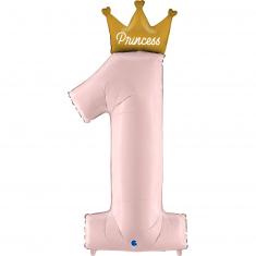 Aluminiumballon 117 cm - Mein erster Geburtstag - Prinzessin