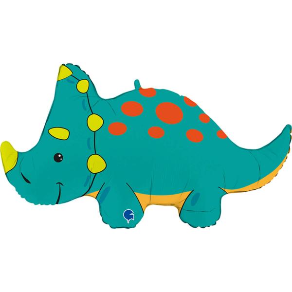 91 cm großer Aluminiumballon – Triceratops-Dinosaurier - G72024-P