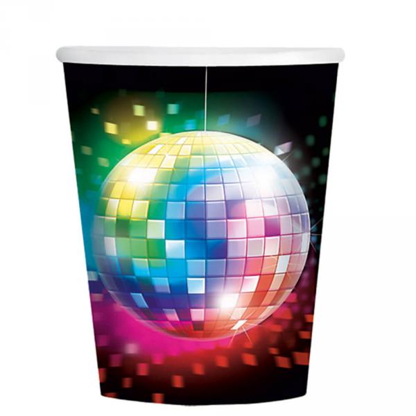 Disco Fever Pappbecher – 250 ml x8 - 581222-66