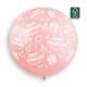Miniature Alles Gute zum Geburtstag runder Ballon - 80 cm - Rosa
