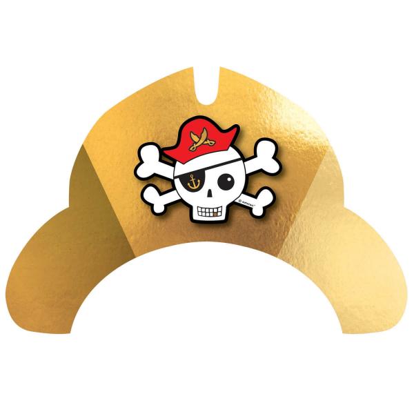 8 Partyhüte aus Papier – Piratenkarte - 9909924
