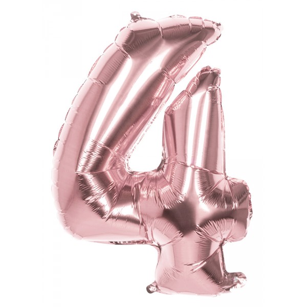 Kupferrosa Mylar-Ballon Nummer 4 – 86 cm - 22044