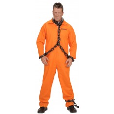 Gefangenenkostüm - Orange - Herren
