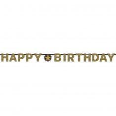 Buchstabengirlande – Folie Happy Birthday Sparkling Celebrations Gold – 213 x 16,2 cm