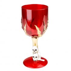Transparentes Halloween-Stielglas – Rot