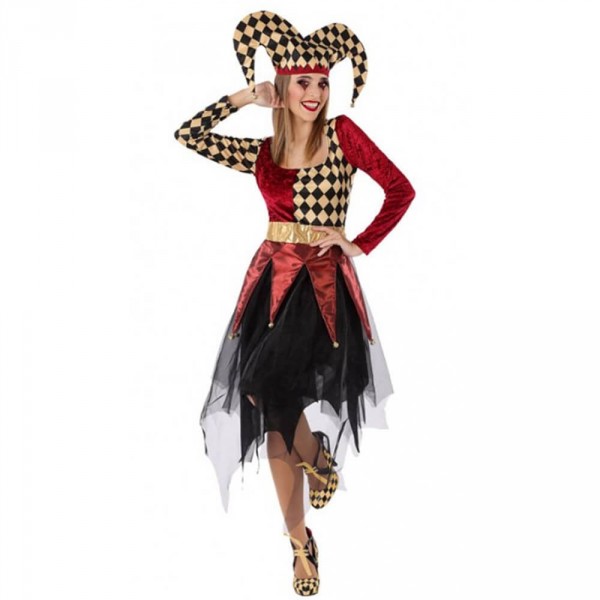 Rotes Harlekin-Kostüm – Damen - 61558-parent