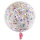 Miniature Runder Blasenballon mit Konfetti 45 cm