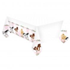 Schöne Pferde-Tischdecke aus Kunststoff – 120 x 180 cm