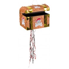 Piñata zum Ziehen – Piratenschatzkiste
