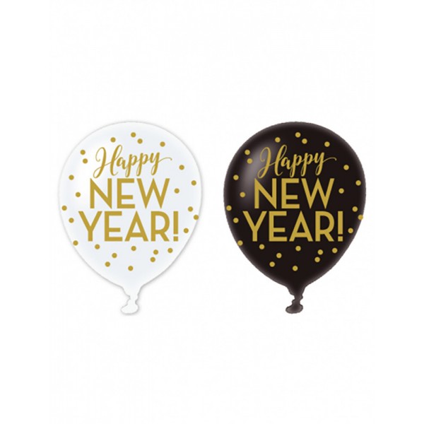 Latexballon - Frohes Neues Jahr x6 - 9902872