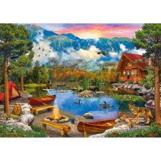 Puzzle 1500 pièces : Lac de Montagne