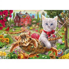 500 piece puzzle: Cats on the farm