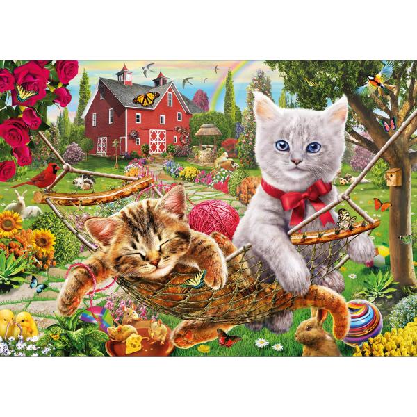 500-teiliges Puzzle: Katzen auf dem Bauernhof - Ksgames-20043
