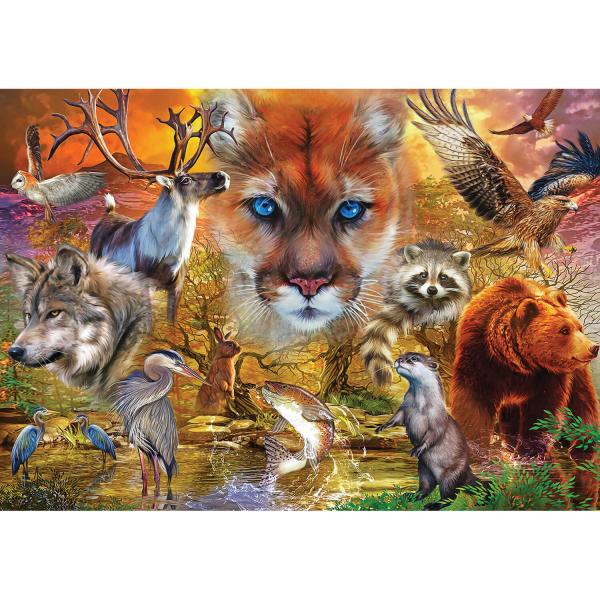 Puzzle de 1000 piezas: Animales de América del Norte - KsGames-20567