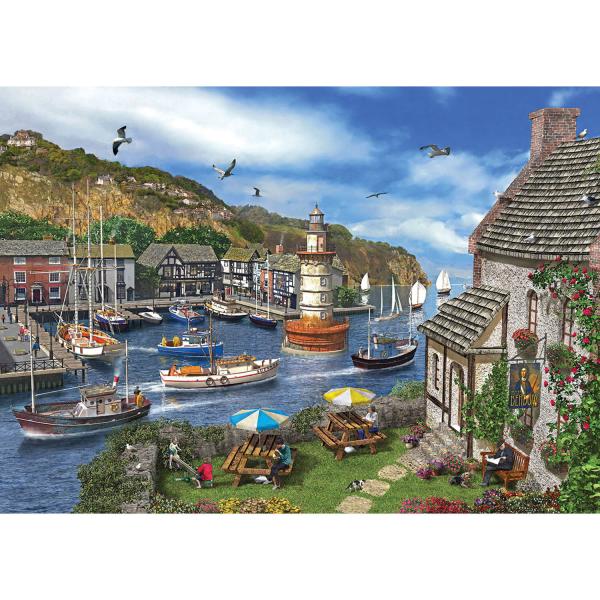 2000 pieces puzzle : Village Harbour - KSGames-11386