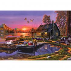 Puzzle 2000 pièces : Chalet au bord du lac
