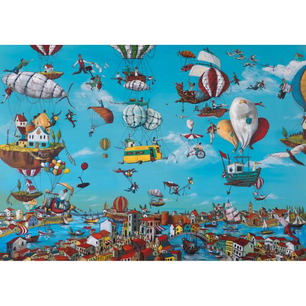 1500 piece puzzle : Flying Above the City - KSGames-22024