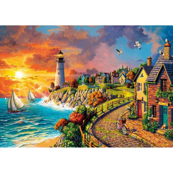 Puzzle 1000 piezas: Faro junto al Mar - KSGames-20758