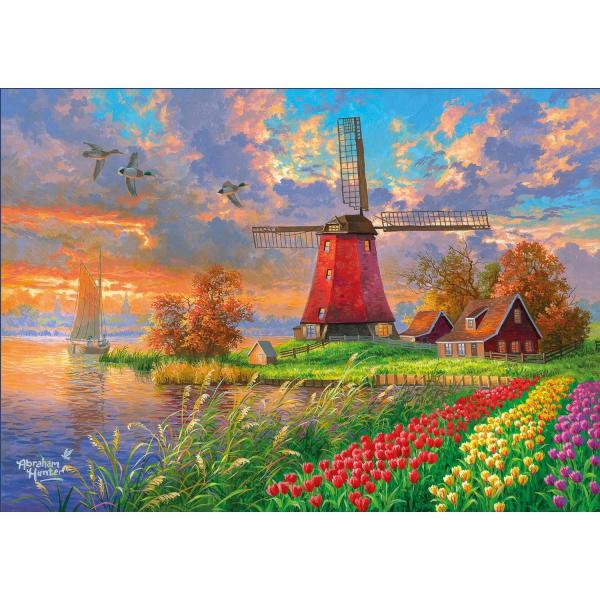 Puzzle 1000 pièces : Ferme de Tulipes   - KSGames-20787