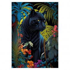 Puzzle 500 piezas: Pantera Negra con Fondo Tropical