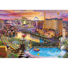 Puzzle 1500 pieces :  Neon Capital, Paris Las Vegas 