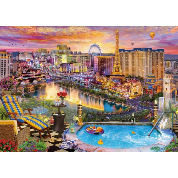 Puzzle 1500 piezas: Capital de Neón, París Las Vegas - KSGames-22038