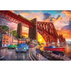 Puzzle 1500 piezas: Puente Forth al Atardecer