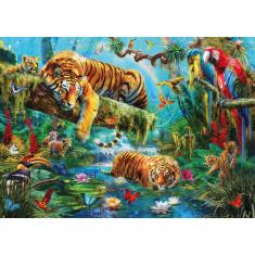 Puzzle de 2000 piezas: Idilio de los tigres