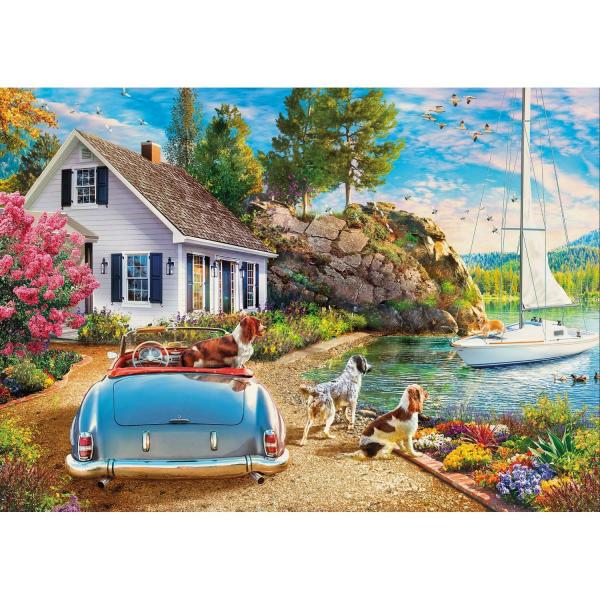 Puzzle 2000 pieces : Dog On The Boat  - KSGames-22537