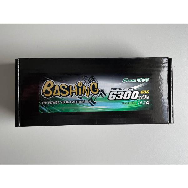 Gens ace Bashing LiPo 2S 7.4V-6300-60C(Deans) 139x46.5x25mm 295g - KYOSHO-GE3-6300-2D-60