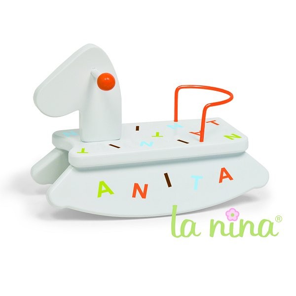 Cheval à bascule pour poupée Anita 22 cm : Blanc et orange - La-Nina-64865