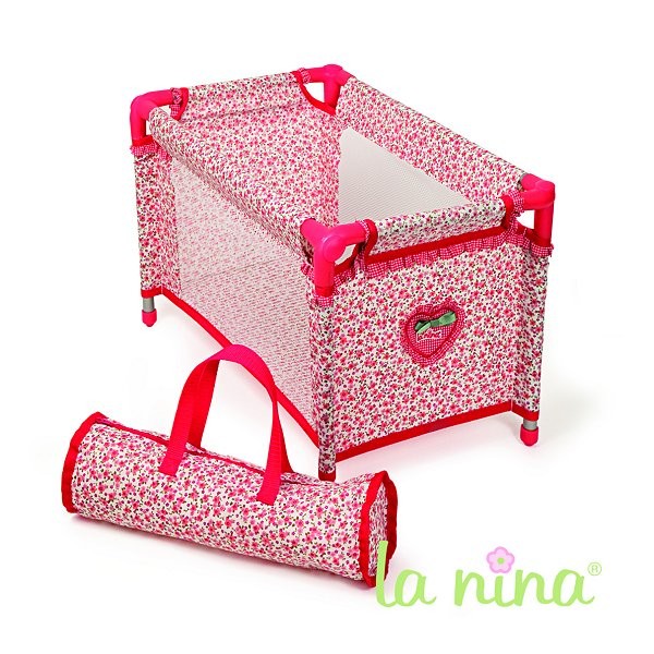 Lit parapluie pour poupée - Beatriz : Fleurs rouges - La-Nina-60256