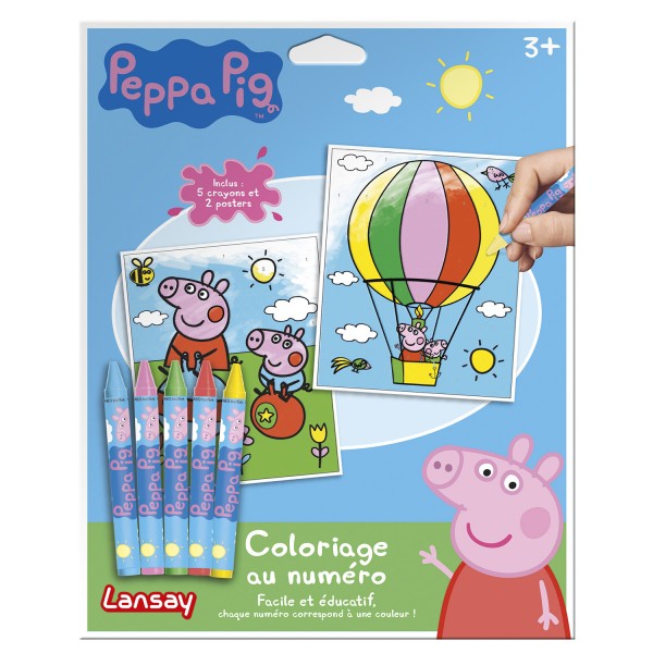 Kit créatif Peppa Pig : Coloriage au numéro - Lansay-20010