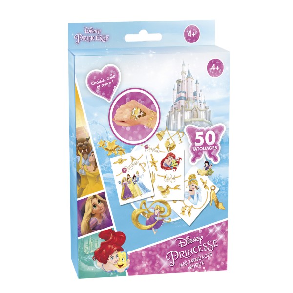 Kit de tatouages Princesses Disney : Mes tatouages bijoux - Lansay-25140