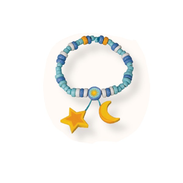 Bracelet 2 pendentifs : Etoile et lune - Coin-27903