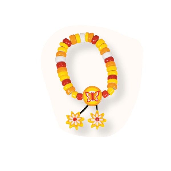 Bracelet 2 pendentifs : Fleur jaune - Coin-27828