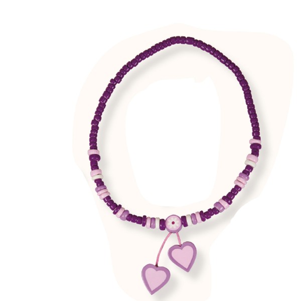 Collier 2 pendentifs : Coeur violette - Coin-27835