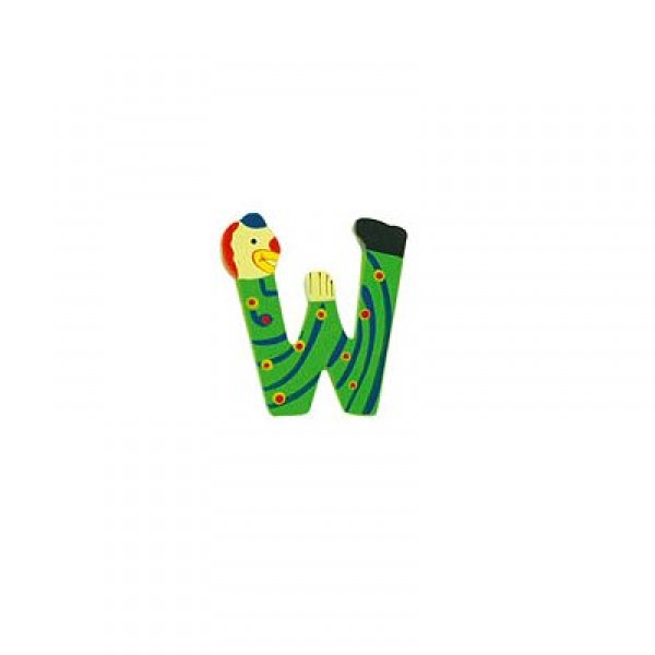 Lettre clown en bois : W - Coin-05000W