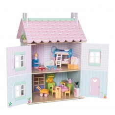 Wooden dollhouse: Pretty pink heart house