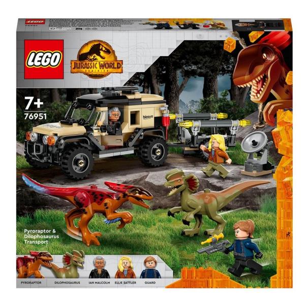 LEGO® Jurassic World: 76951: Transporte de Pyroraptor y Dilophosaurus - Lego-76951