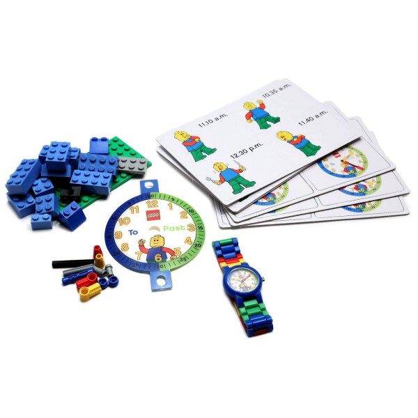 Montre Lego à assembler Time Teacher avec horloge de démonstration : Bleu - Sablon-9005008
