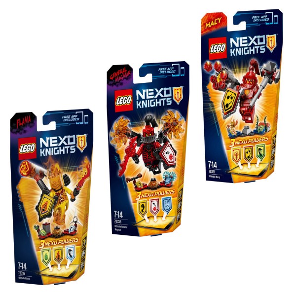 Kit LEGO® Nexo Knights™ : Macy l'ultime chevalier, L'ultime Général Magmar et L'Ultime Flama - KIT00027