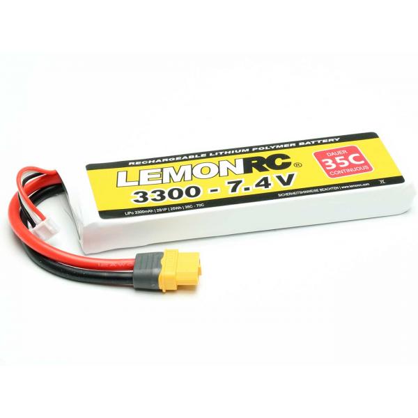 Accu Lipo LemonRC 2S 3300mAh 7.4V (35C) XT60 - 15754