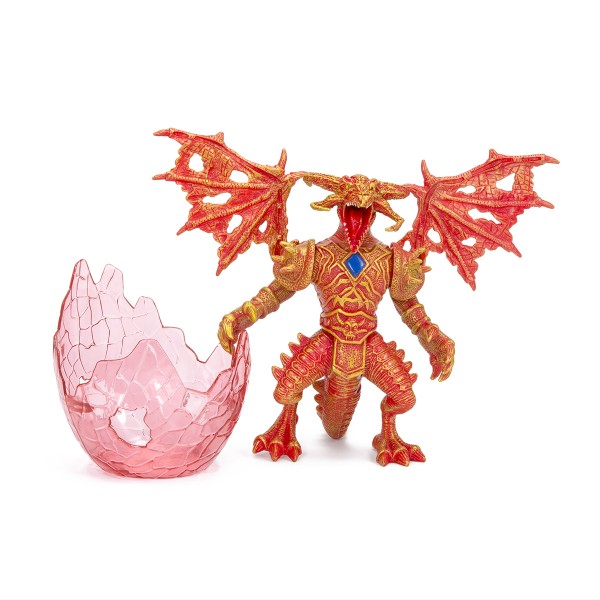Figurine Dragon avec Oeuf : Rouge au coeur bleu - LGRI-GT93986-3